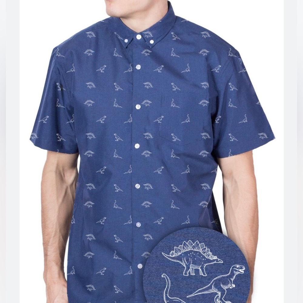 Rebels Navy Shirt with Dinosaur Pattern